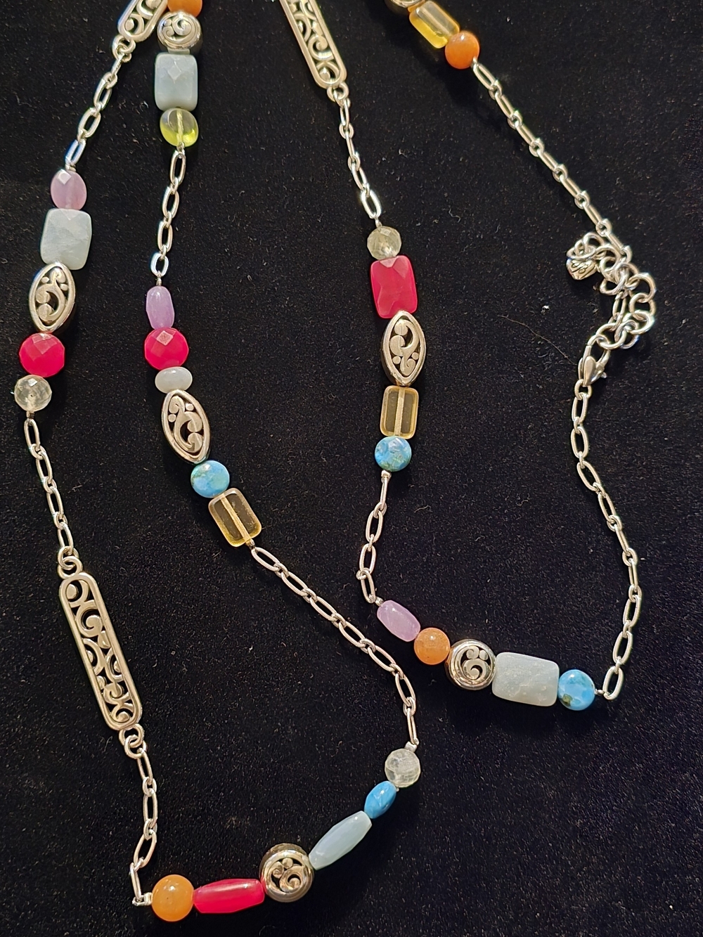 Retired Vintage Brighton long station necklace from their multi-stone